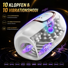 Laden Sie das Bild in den Galerie-Viewer, Automatische Masturbatoren Penis Stroker Blowjob mit 10 Klopfen &amp; 10 Vibrationsmodi