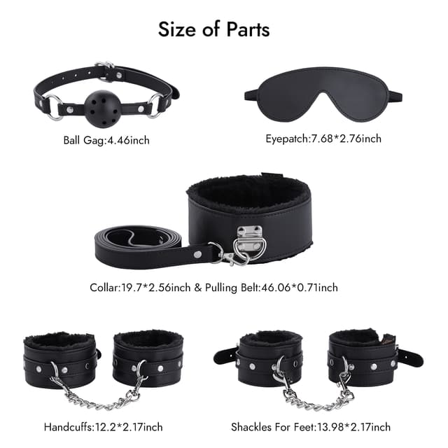 BDSM 11PCS - 11-teiliges Leder-Fesselset