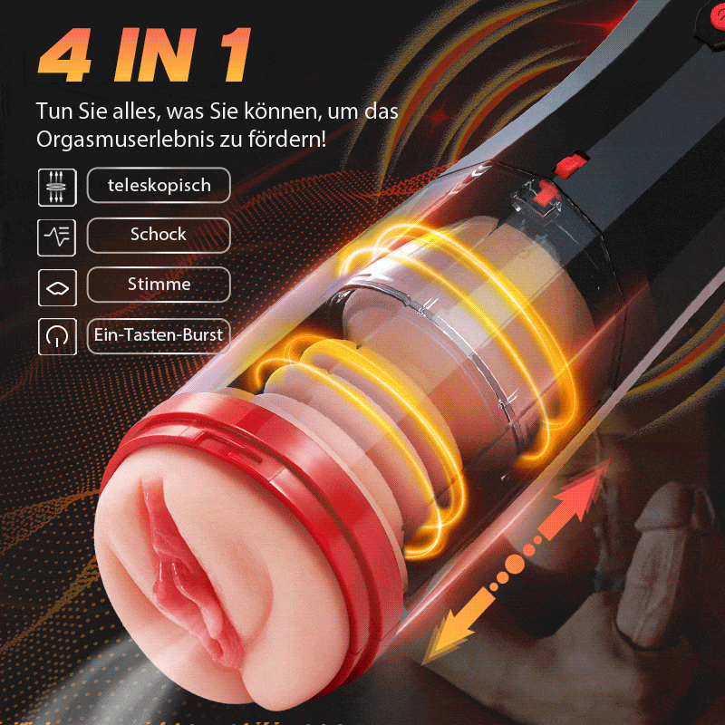 CLIMBER 4 IN 1 Erektion Cup Masturbator 5 Stoßen + 5 Saugen 10 Vibrie