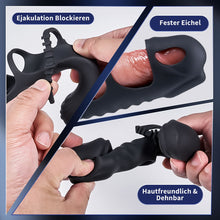 Laden Sie das Bild in den Galerie-Viewer, Lucifer - Dual-Motor-7-Vibrations-Penis-Hülse und Vibrator 2-in-1 Erwachsenenspielzeug