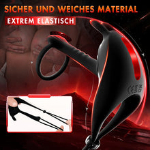 Laden Sie das Bild in den Galerie-Viewer, Ring-Vibrator, Sexspielzeug für Paare, Extremer Doppel-Penisring, Hodenring, Sexspielzeug, Silikonring, Kaninchen-Vibrat