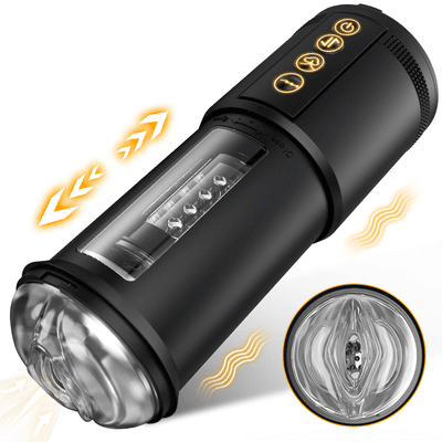 Telescope 5 Stoßen 10 Vibrieren 5 Saugen 3 IN 1 Masturbator für Männer