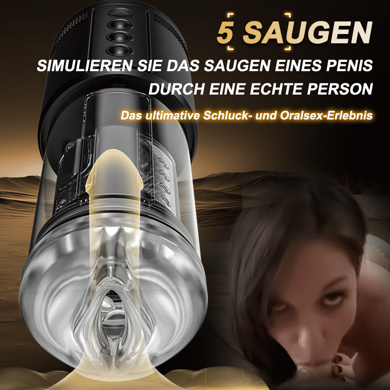 Telescope 5 Stoßen 10 Vibrieren 5 Saugen 3 IN 1 Masturbator für Männer