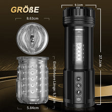 Laden Sie das Bild in den Galerie-Viewer, Telescope 5 Stoßen 10 Vibrieren 5 Saugen 3 IN 1 Masturbator für Männer