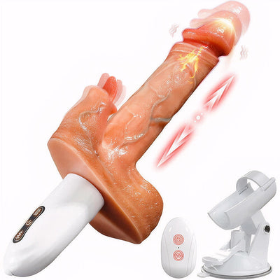 Sexmaschine, 90°, automatisch verstellbarer Vibrator mit 8 stoßenden, vibrierenden und leckenden Dildos