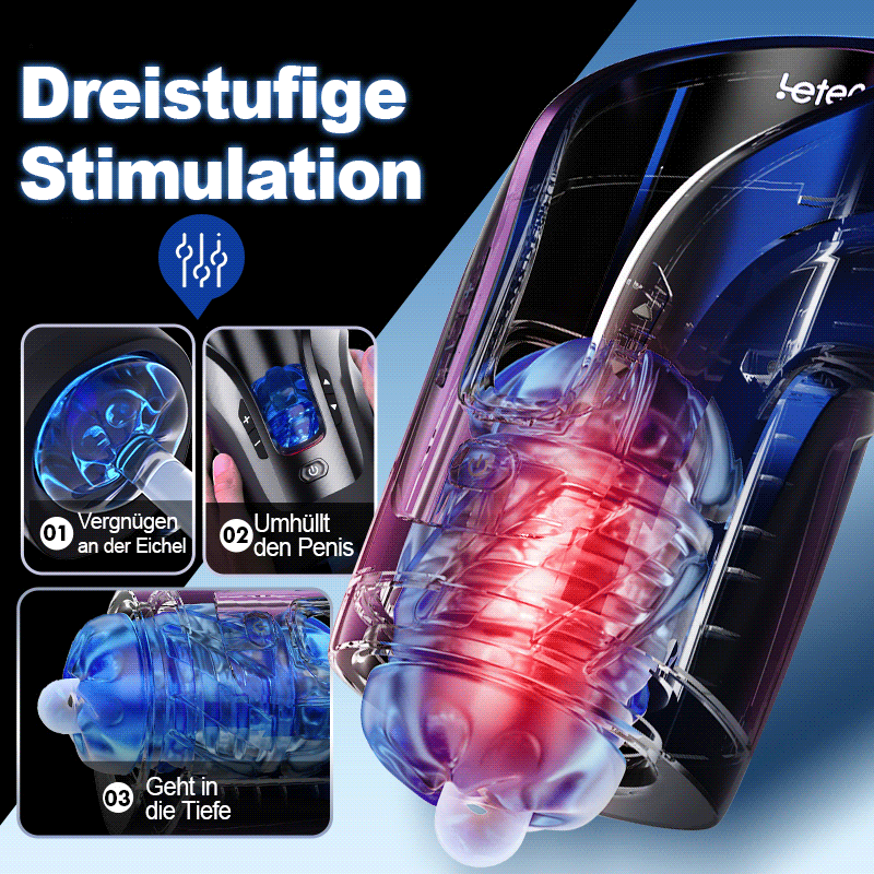 Leten- Thunder fleischiger teleskopischer vibrierender automatischer männlicher Masturbator Blowjob Stroker
