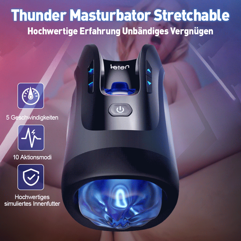 Leten- Thunder fleischiger teleskopischer vibrierender automatischer männlicher Masturbator Blowjob Stroker
