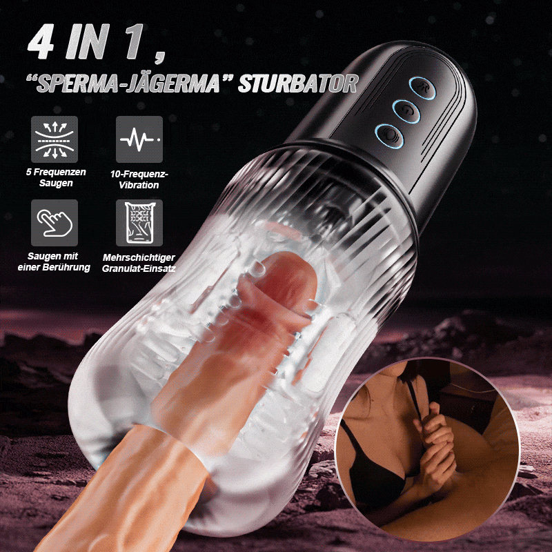 Sperma Jäger- 4 in 1 Deep Throat Trainer Master Auto & Manual Sucking Electric Masturbator