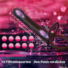 Laden Sie das Bild in den Galerie-Viewer, Anal-Analdildo zum Anschnallen für Paare mit vibrierendem Penisring
