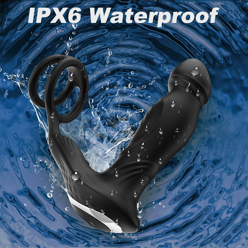 Asura App-gesteuertes Wackel- und Klopf-Prostatamassagegerät mit zwei Penisringen