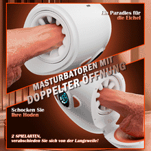 Laden Sie das Bild in den Galerie-Viewer, Explorer-Innovative Vergnügen Dual Entrance Elektrische Masturbator Hoden Massage + Glans Orgasm
