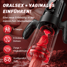 Laden Sie das Bild in den Galerie-Viewer, Terminator - Oral x Vagina！9 Stretching Swivelling 9 Lutschen mit Griff Männlicher Masturbator