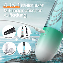 Laden Sie das Bild in den Galerie-Viewer, Green Pioneer – 4 Druckstufen und 9 Saugmodi – Wasser-Penispumpe mit LCD-Display