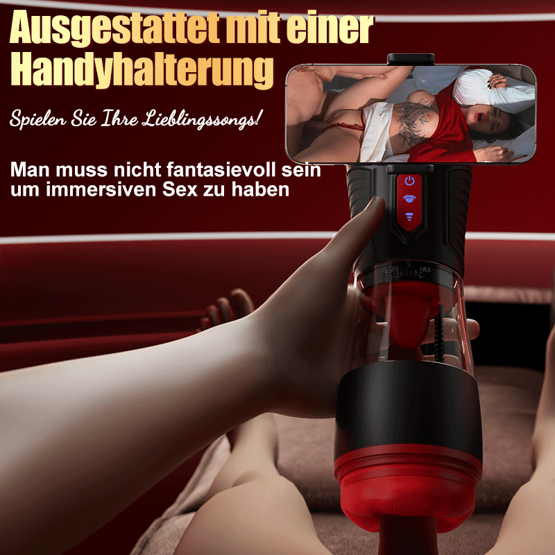 Liebesbiss- 9 vibrierende, 9 saugende, 9 rotierende, hörbare männliche Masturbatoren mit Ko