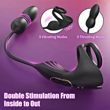 Laden Sie das Bild in den Galerie-Viewer, Prostata-Massagegerät mit 9 Stoß- und Vibrationsstufen und Hodenstimulator