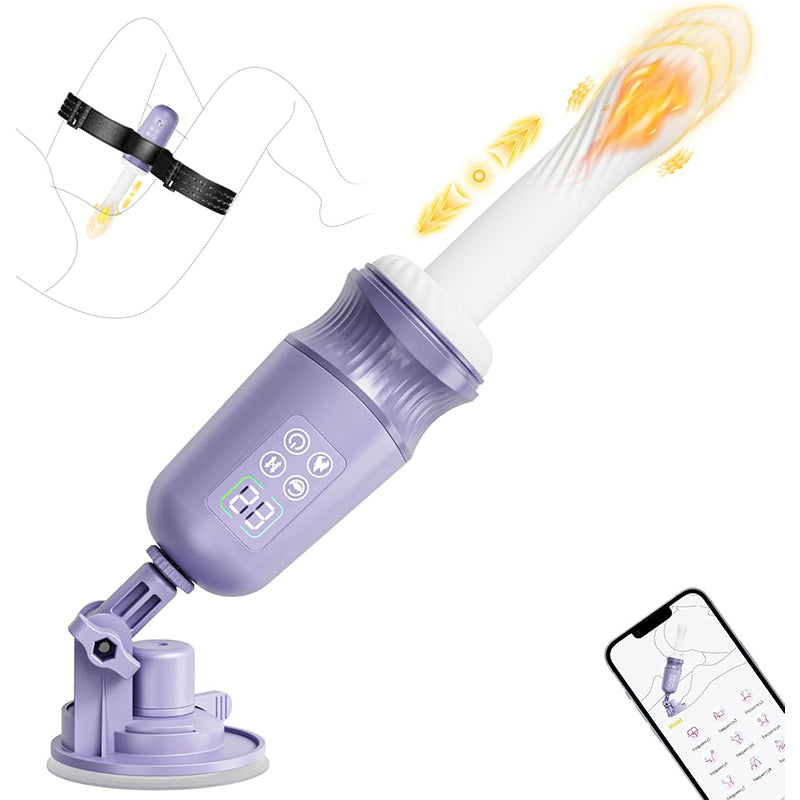 App-gesteuerte Stoß- und Heiz-Sexmaschine für G-Punkt- oder Analstimulation mit Beinschlaufen