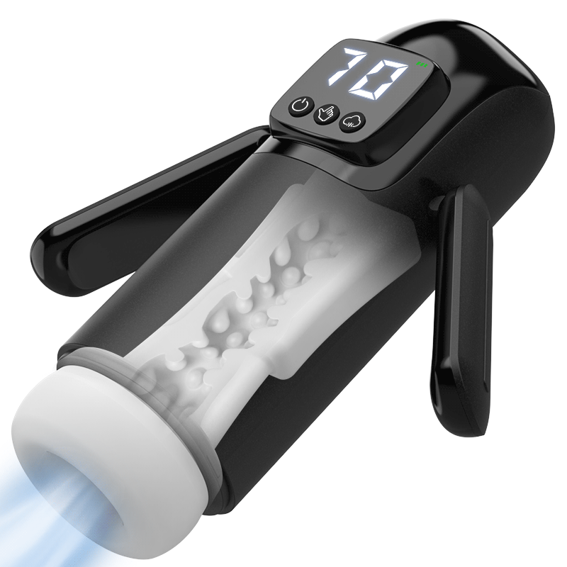 Phantom - 7 Saugungen 7 Vibrationen Doppelgriffe Grobe Granulat-Kanaltextur Männer-Mast