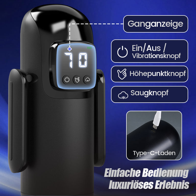 Phantom - 7 Saugungen 7 Vibrationen Doppelgriffe Grobe Granulat-Kanaltextur Männer-Mast