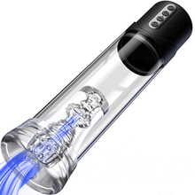 Laden Sie das Bild in den Galerie-Viewer, 2IN1 Penispumpe 6 Saugmodi Schwarze Matte Textur YINGJUE