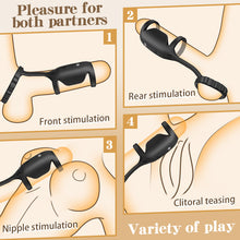 Laden Sie das Bild in den Galerie-Viewer, Triple Ring 10 Vibration Couples Use Silicone Material Vibrating Cock Ring