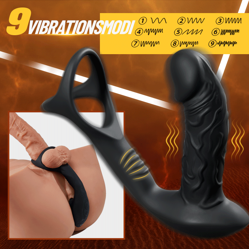9-fach Wackel- & Vibrations-Analvibrator mit App-Steuerung und Penisring