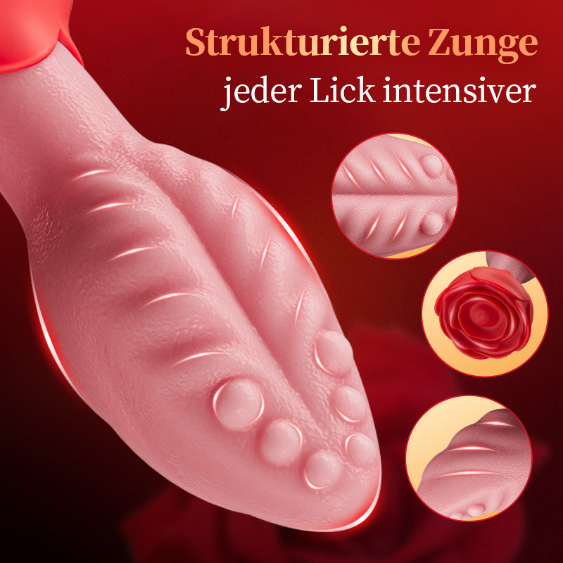 Sera – Zungenförmiger 360° rotierender Analplug mit Rosenbasis für Frauen & Männer