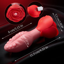 Laden Sie das Bild in den Galerie-Viewer, Sera – Zungenförmiger 360° rotierender Analplug mit Rosenbasis für Frauen &amp; Männer