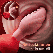 Laden Sie das Bild in den Galerie-Viewer, Sera – Zungenförmiger 360° rotierender Analplug mit Rosenbasis für Frauen &amp; Männer