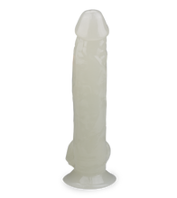 Laden Sie das Bild in den Galerie-Viewer, 26 cm langer phosphoreszierender Saugnapf-Dildo Lumino