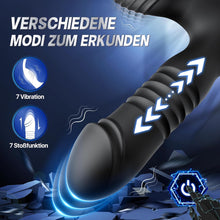 Laden Sie das Bild in den Galerie-Viewer, 3 in1 Penisring Analvibratoren Prostata Stimulation mit 7 Stoßfunktion 7 Vibrationsmodi