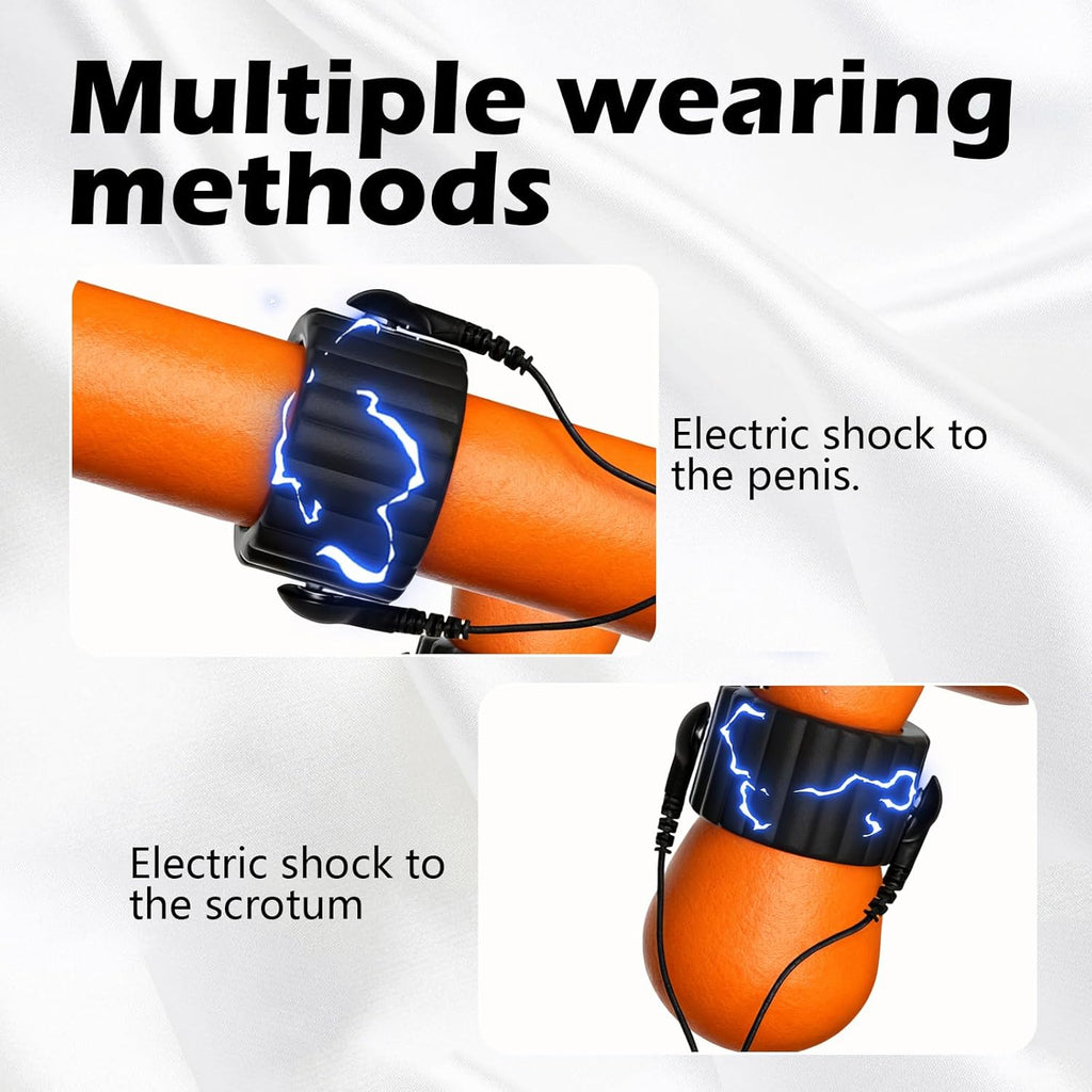 Elektrische Penisringe Elektro Schock Penis Trainer mit Host und Penis-Elektroden-Ring