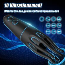 Laden Sie das Bild in den Galerie-Viewer, Elektro Schock Penis Trainer Vibrator mit 10 Vibrationsmodi &amp; 6 Elektrostimulation