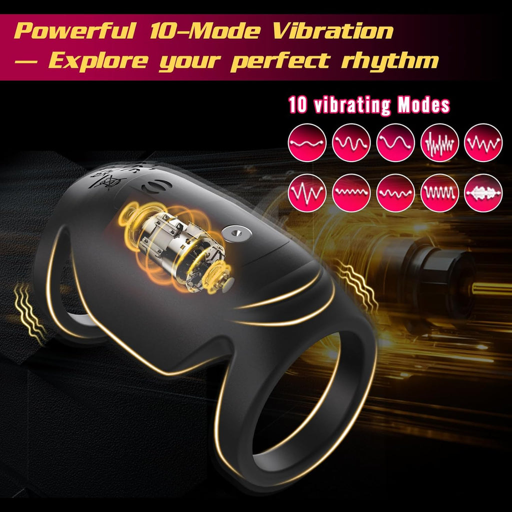 2 IN 1 Elektrischer Penistrainer Vibrator Masturbator mit 10 Kraftvollen Vibrationsmodi