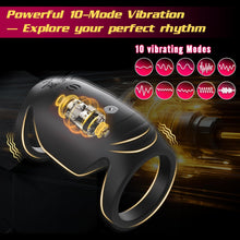 Laden Sie das Bild in den Galerie-Viewer, 2 IN 1 Elektrischer Penistrainer Vibrator Masturbator mit 10 Kraftvollen Vibrationsmodi