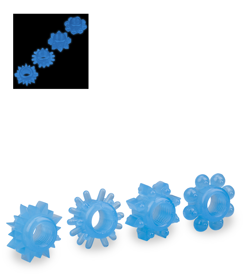 4 phosphoreszierende Cockringe Lumino