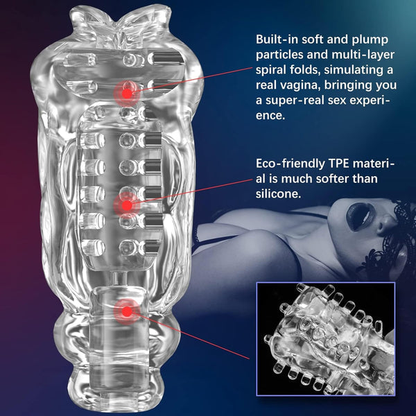 Automatischer Penispumpen Masturbatoren mit 10 Vibrationsmodi und Saugmodi
