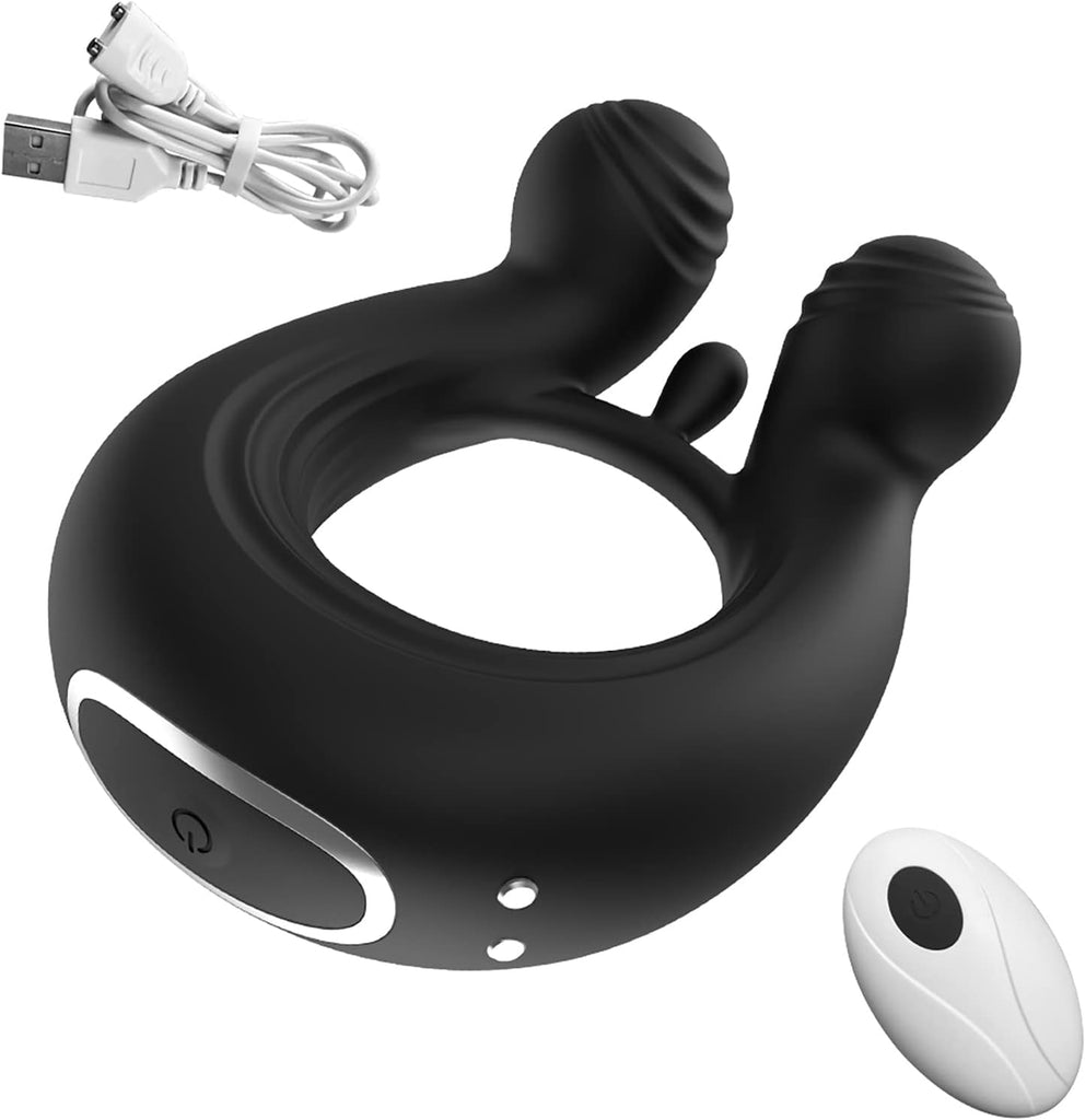Vibrator mit APP-Steuerung Silikon Cockring für Penis/Hoden Stimulation, 3 IN 1 MULTIFUNKTIONALES DESIGN, 9 Vibrationsmodi, Wasserdichter Hodenringe Paarvibrator Sexspielzeug für Männer
