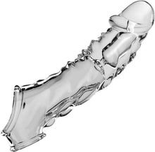 Laden Sie das Bild in den Galerie-Viewer, Penishülle mit Vibrator für 9 CM Penisverlängerung,Penis Sleeve erotisches Sexspielzeug für die Männer Penis Hülle Penismanschetten Sex Toyset Herren (Transparent)