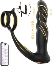 Laden Sie das Bild in den Galerie-Viewer, Analvibratoren Prostata Stimulation Männer 10 StoBfunktionmodi Analspielzeuge für Vaginaler Anal,APP Fernbedienung Penisring Schub Dildo Buttplug Sex Spielzeug für Männer Paare