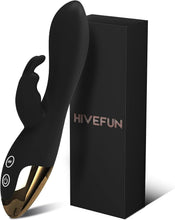 Laden Sie das Bild in den Galerie-Viewer, Vibrator Sex Spielzeug für die Frau, Vibration für Frauen Schwarz | Vibratorensets für Frauen Klitoris, Dildo Rabbit Vibratoren mit Klitorisstimulation, 10 Vibrationmodi Sextoysets für Damen