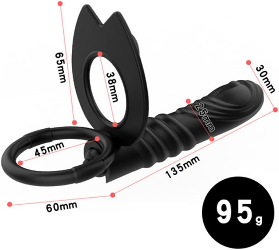 Doppelpenetration Anal Vibrator mit vibrierendem Cockring, Fernbedienung Doppelstimulation Anal Plug Penis Ring Sexspielzeug für Männer, Frauen und Paare