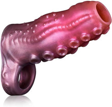 Laden Sie das Bild in den Galerie-Viewer, Monster Penis Sleeve, Silikon Penishülle mit Hodenring, Penismanschetten, Penis Dildo Manschette, Sexspielzeug für Männer zür Penis Vergrößerung Verlängerung
