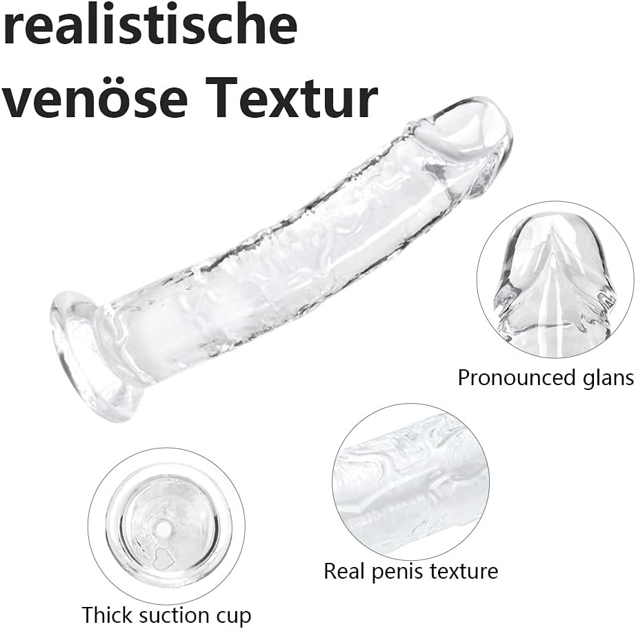 18cm Kleiner Penis Dildo für Frauen, Weicher Realistischer Anfänger Sexspielzeug Gelee Dildo mit Sauger für Damen Paare Erwachsene Sex Spielzeug & Spiele