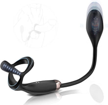Laden Sie das Bild in den Galerie-Viewer, Penisring Analplug Sex Spielzeug mit 10 Vibrationsmodi, Dehnbar Silikon Analvibratoren Prostata Vibratoren Mann Buttplug Cockring Extrtem Sextoys
