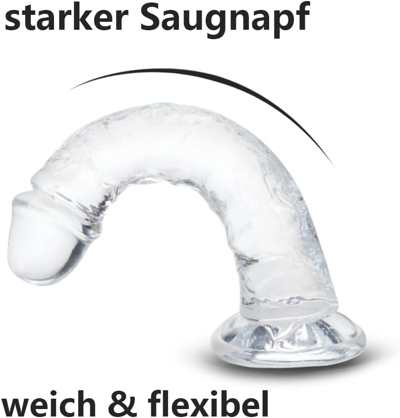 18cm Kleiner Penis Dildo für Frauen, Weicher Realistischer Anfänger Sexspielzeug Gelee Dildo mit Sauger für Damen Paare Erwachsene Sex Spielzeug & Spiele