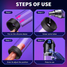 Laden Sie das Bild in den Galerie-Viewer, 2 in 1 Vakuum Penispumpe Automatischer Masturbatoren mit 4 Saugmodi
