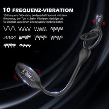 Laden Sie das Bild in den Galerie-Viewer, Paar teilen Analvibratoren mit Penisringe Prostata Massagegerät Fernbedienung Analkugel mit 10 Vibrationsmodi Butt Plug Stimulator Analplug Sexspielzeug für Männer Paare.