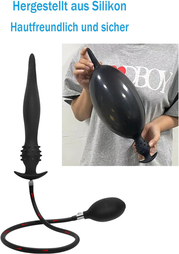 26cm Superlang Aufblasbar Analplug mit Pumpe,Verstellbar Riesen Dildo Butt Plug,Analkugeln Anal Spreizer SM Sexspielzeug Extreme Paare Frauen Männer