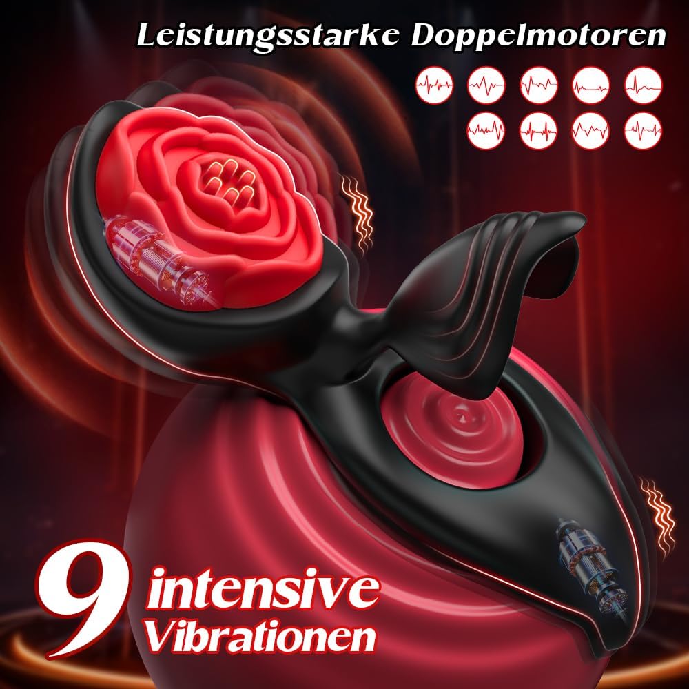 Penisring Vibrator mit Klitoris Hoden Stimulator Penis Ring Vibratoren Sex spielzeug für die paare Cockring mit 9 Vibrationsmodi Sex Spielzeug für die Männer Solo erotisches sexspielzeug für paare