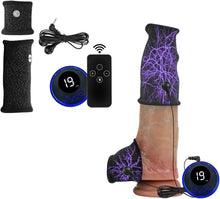 Laden Sie das Bild in den Galerie-Viewer, BDSM Elektro Shock Dual Penisring Hodenring Set,Elektrische Stimulation Massager Penis Erektion Enhancer SM Verzögerung Ring Sex Spielzeug für Männ